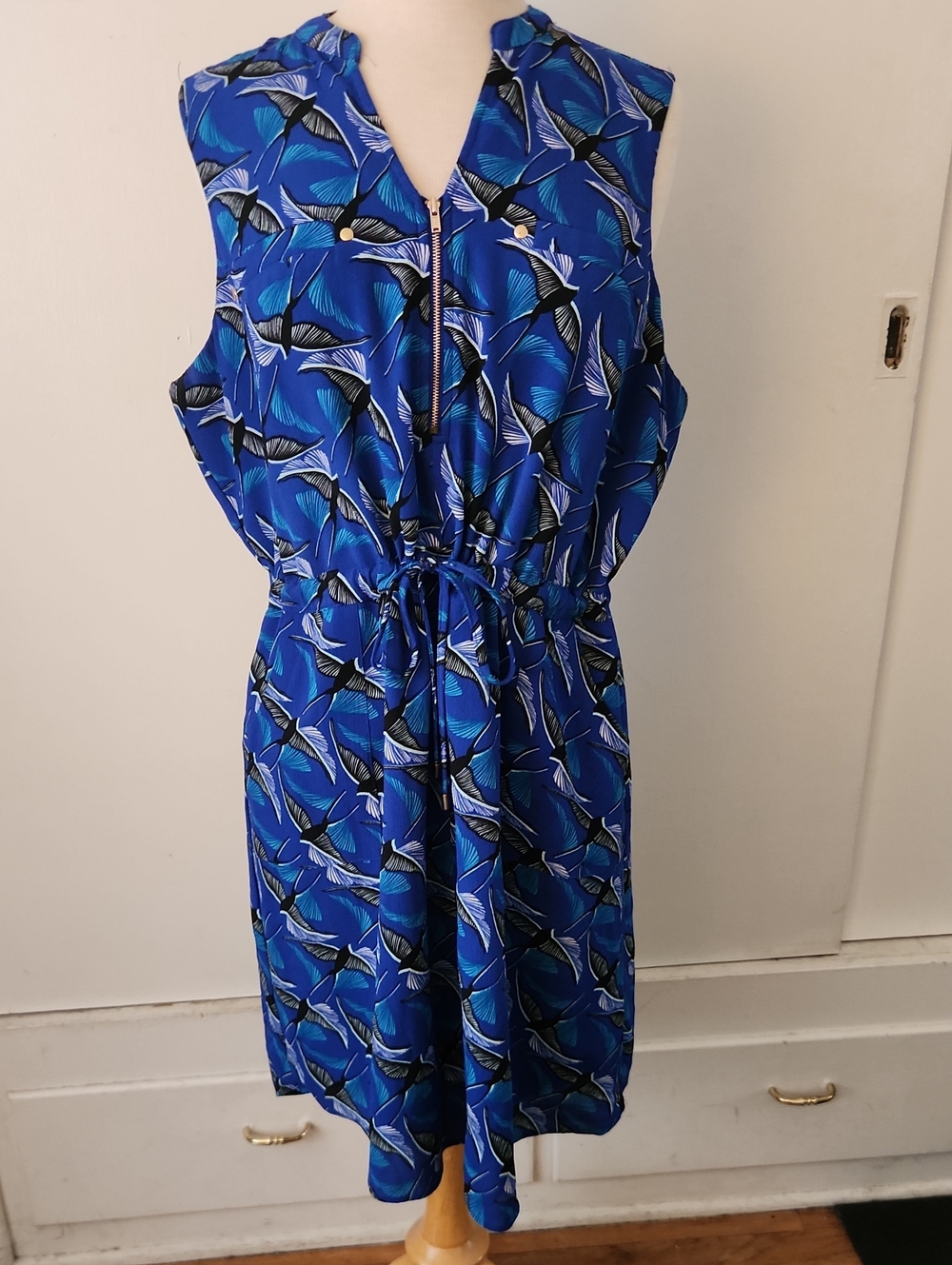 Flowy Bird Print Dress